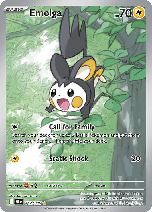 (112/086) Pokemon TCG Black Bolt Single: Emolga   Illustration Rare