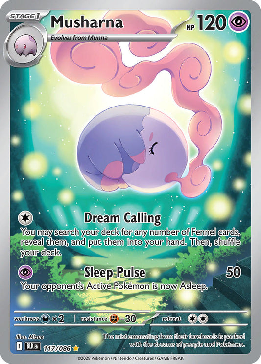 (117/086) Pokemon TCG Black Bolt Single: Musharna   Illustration Rare