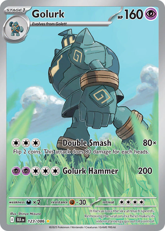 (123/086) Pokemon TCG Black Bolt Single: Golurk   Illustration Rare