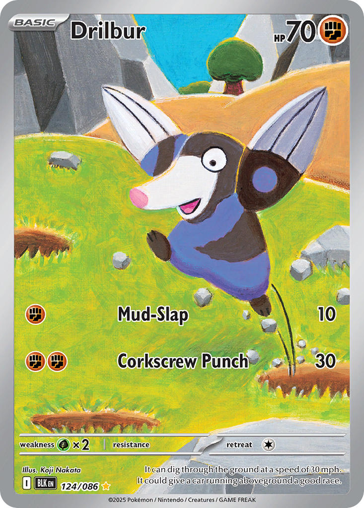 (124/086) Pokemon TCG Black Bolt Single: Drilbur   Illustration Rare