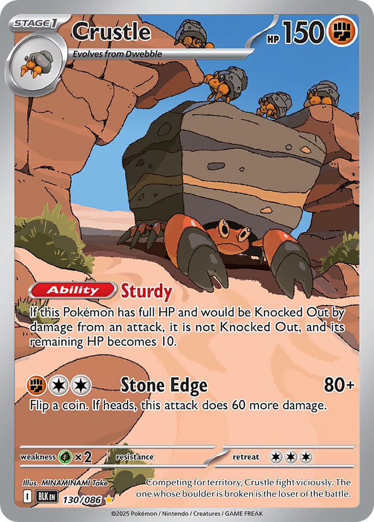 (130/086) Pokemon TCG Black Bolt Single: Crustle   Illustration Rare