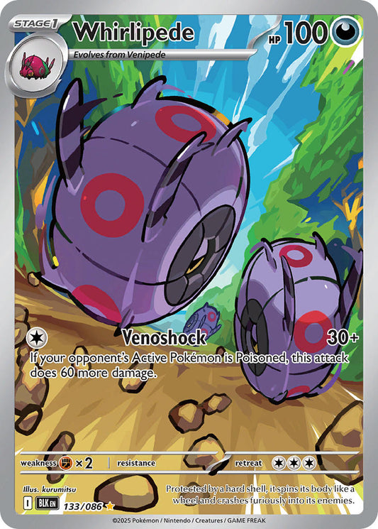 (133/086) Pokemon TCG Black Bolt Single: Whirlipede   Illustration Rare