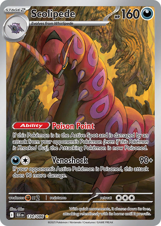 (134/086) Pokemon TCG Black Bolt Single: Scolipede   Illustration Rare