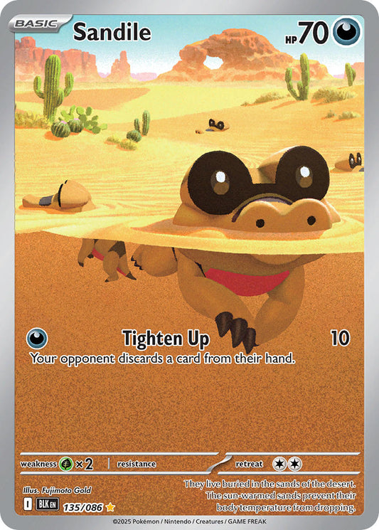 (135/086) Pokemon TCG Black Bolt Single: Sandile   Illustration Rare