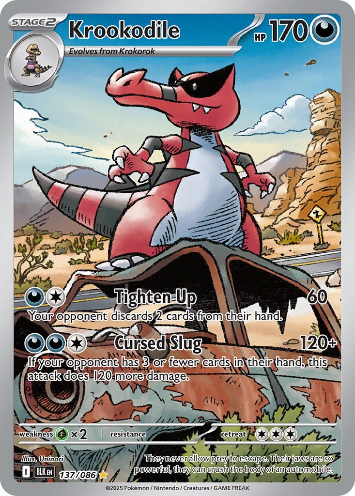 (137/086) Pokemon TCG Black Bolt Single: Krookodile   Illustration Rare