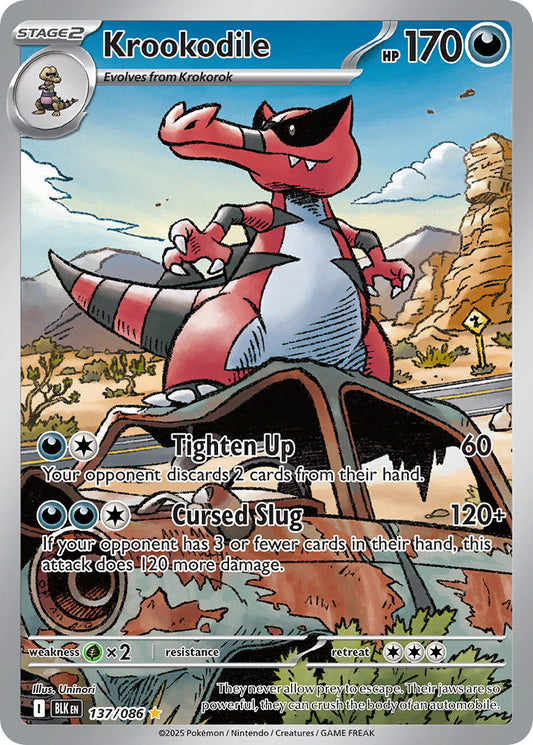 (137/086) Pokemon TCG Black Bolt Single: Krookodile   Illustration Rare