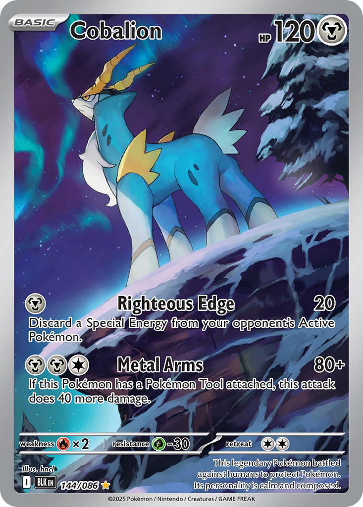 (144/086) Pokemon TCG Black Bolt Single: Cobalion   Illustration Rare