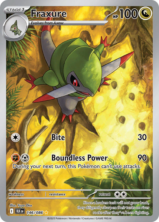(146/086) Pokemon TCG Black Bolt Single: Fraxure   Illustration Rare
