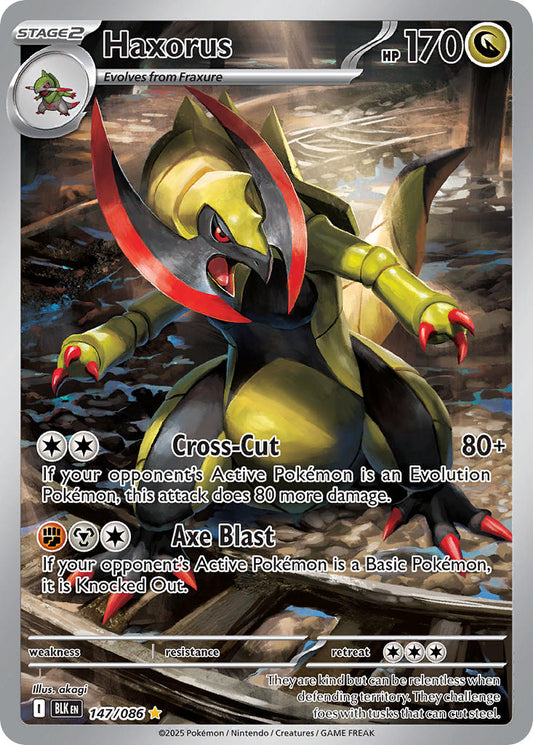 (147/086) Pokemon TCG Black Bolt Single: Haxorus   Illustration Rare