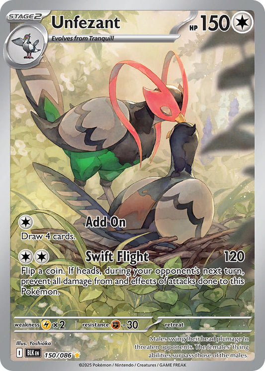 (150/086) Pokemon TCG Black Bolt Single: Unfezant   Illustration Rare