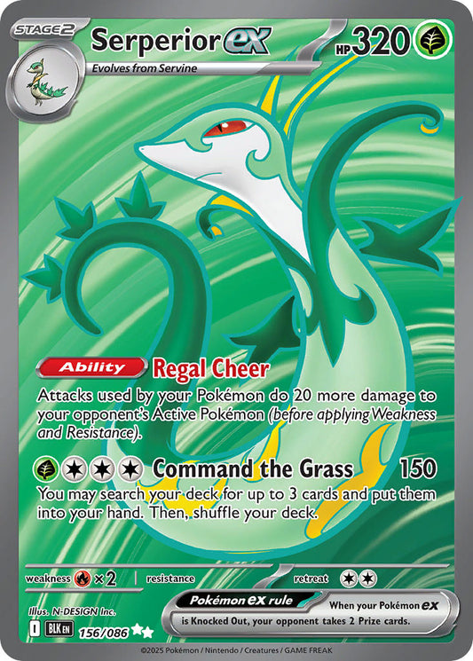 (156/086) Pokemon TCG Black Bolt Single: Serperior ex   Ultra Rare