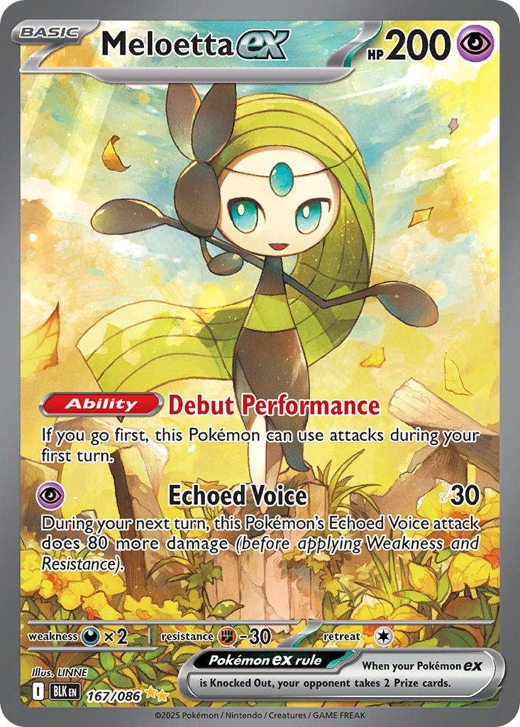 (167/086) Pokemon TCG Black Bolt Single: Meloetta ex   Special Illustration Rare
