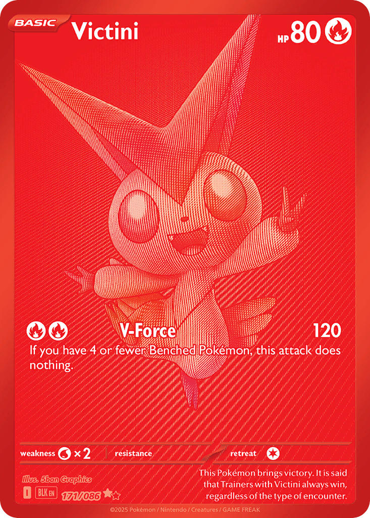 (171/086) Pokemon TCG Black Bolt Single: Victini   Secret Rare