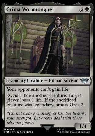 (088) Magic The Gathering The Lord of the Rings: Tales of Middle-earth Single: Gr������ma Wormtongue  Uncommon