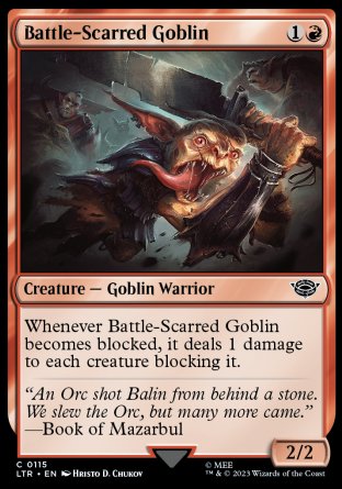 (115) Magic The Gathering The Lord of the Rings: Tales of Middle-earth Single: Battle-Scarred Goblin  Common