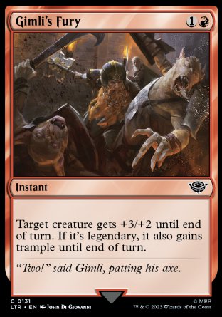(131) Magic The Gathering The Lord of the Rings: Tales of Middle-earth Single: Gimli's Fury  Common