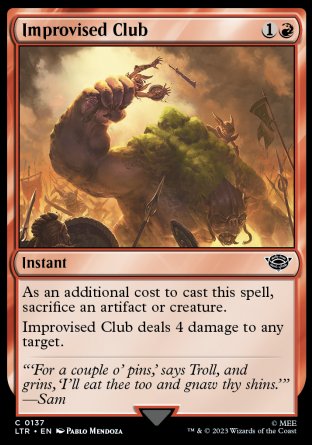 (137) Magic The Gathering The Lord of the Rings: Tales of Middle-earth Single: Improvised Club  Common