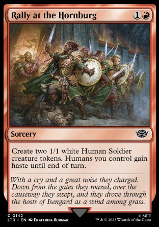 (142) Magic The Gathering The Lord of the Rings: Tales of Middle-earth Single: Rally at the Hornburg  Common