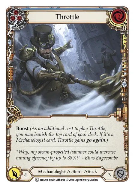 (1HP210) Flesh & Blood TCG History Pack 1 Single: Throttle (Blue) (Regular)  Common