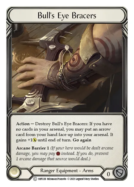 (1HP226) Flesh & Blood TCG History Pack 1 Single: Bull's Eye Bracers (Regular)  Common