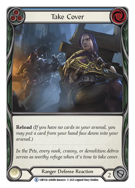 (1HP236) Flesh & Blood TCG History Pack 1 Single: Take Cover (Blue) (Regular)  Rare