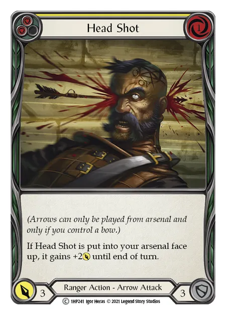 (1HP241) Flesh & Blood TCG History Pack 1 Single: Head Shot (Yellow) (Regular)  Common
