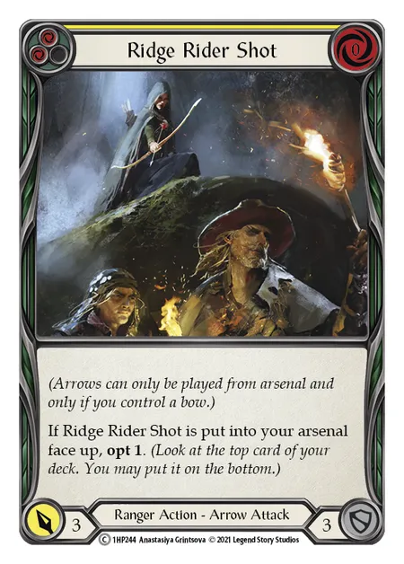 (1HP244) Flesh & Blood TCG History Pack 1 Single: Ridge Rider Shot (Yellow) (Regular)  Common