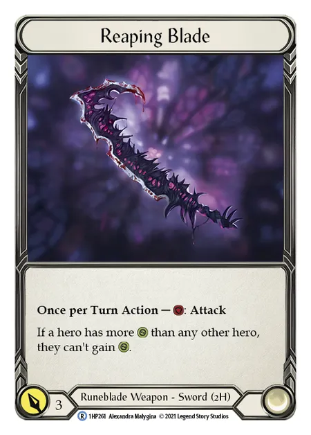 (1HP261) Flesh & Blood TCG History Pack 1 Single: Reaping Blade (Regular)  Rare