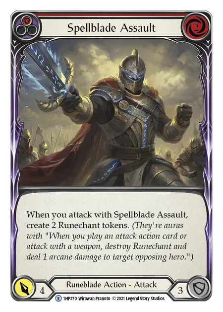 (1HP270) Flesh & Blood TCG History Pack 1 Single: Spellblade Assault (Red) (Regular)  Rare