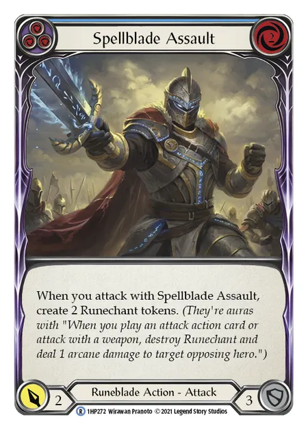 (1HP272) Flesh & Blood TCG History Pack 1 Single: Spellblade Assault (Blue) (Regular)  Rare