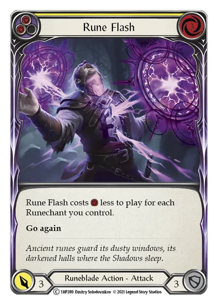 (1HP289) Flesh & Blood TCG History Pack 1 Single: Rune Flash (Yellow) (Regular)  Common
