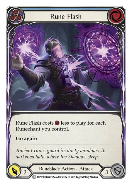 (1HP290) Flesh & Blood TCG History Pack 1 Single: Rune Flash (Blue) (Regular)  Common