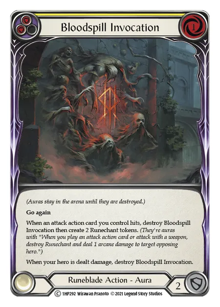 (1HP292) Flesh & Blood TCG History Pack 1 Single: Bloodspill Invocation (Yellow) (Regular)  Common