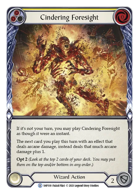 (1HP318) Flesh & Blood TCG History Pack 1 Single: Cindering Foresight (Yellow) (Regular)  Rare