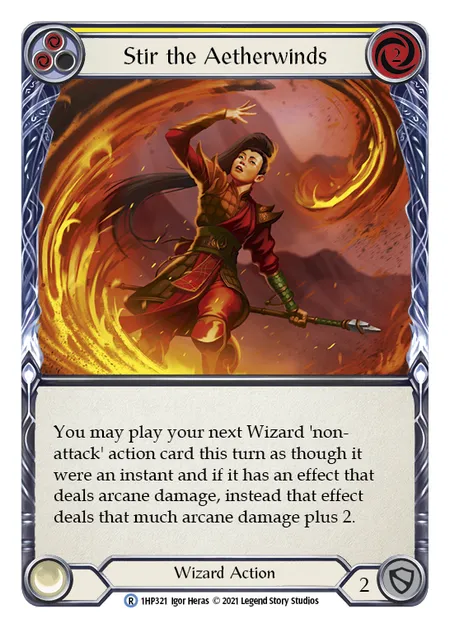 (1HP321) Flesh & Blood TCG History Pack 1 Single: Stir the Aetherwinds (Yellow) (Regular)  Rare