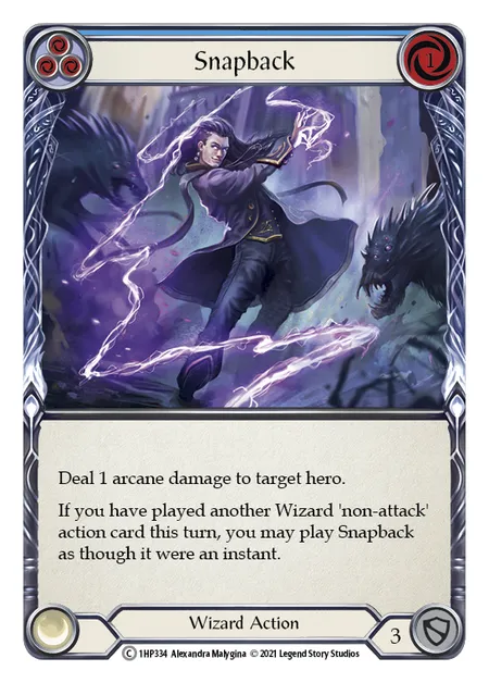 (1HP334) Flesh & Blood TCG History Pack 1 Single: Snapback (Blue) (Regular)  Common