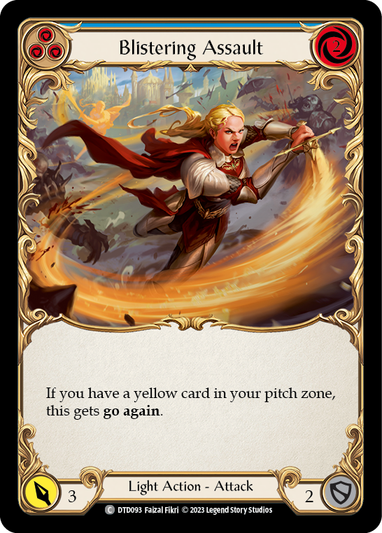 (DTD093) Flesh & Blood TCG Dusk till Dawn Single: Blistering Assault (Blue) (Regular)  Common