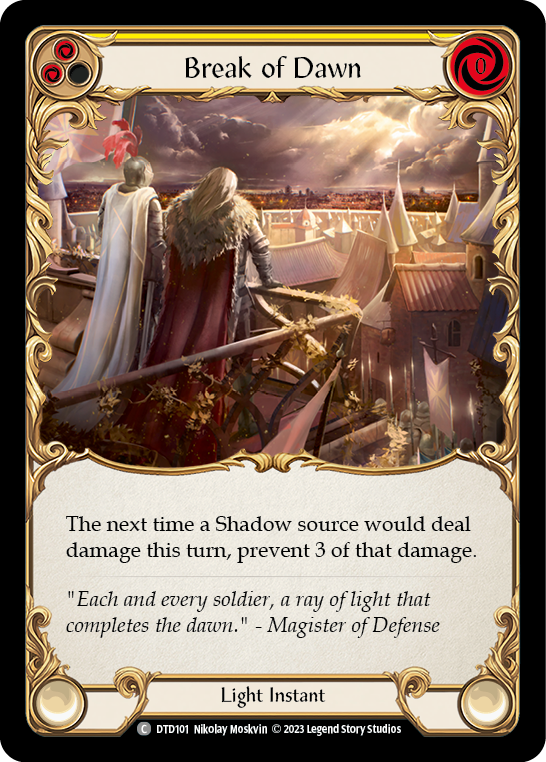 (DTD101) Flesh & Blood TCG Dusk till Dawn Single: Break of Dawn (Yellow) (Regular)  Common