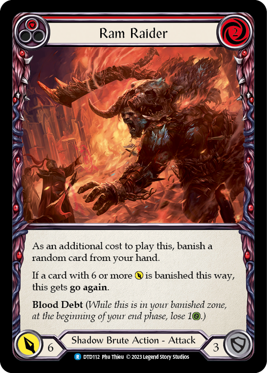 (DTD112) Flesh & Blood TCG Dusk till Dawn Single: Ram Raider (Red) (Regular)  Rare