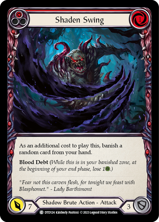 (DTD124) Flesh & Blood TCG Dusk till Dawn Single: Shaden Swing (Red) (Rainbow Foil)  Common