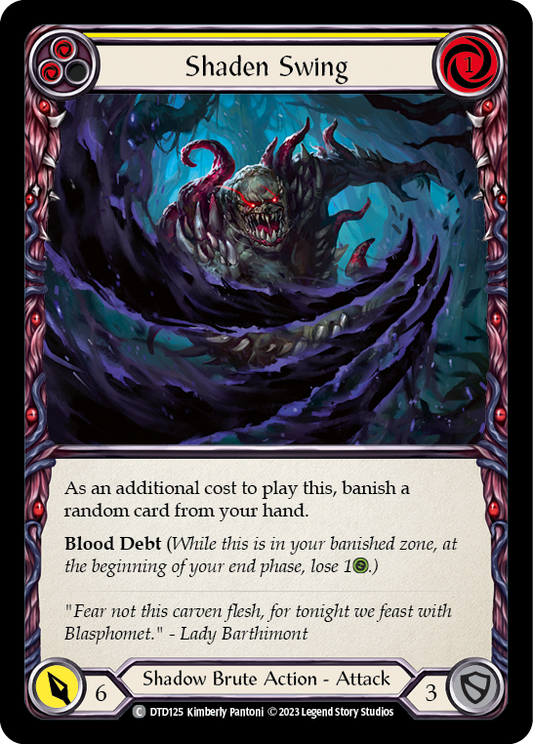(DTD125) Flesh & Blood TCG Dusk till Dawn Single: Shaden Swing (Yellow) (Regular)  Common