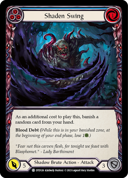 (DTD126) Flesh & Blood TCG Dusk till Dawn Single: Shaden Swing (Blue) (Rainbow Foil)  Common