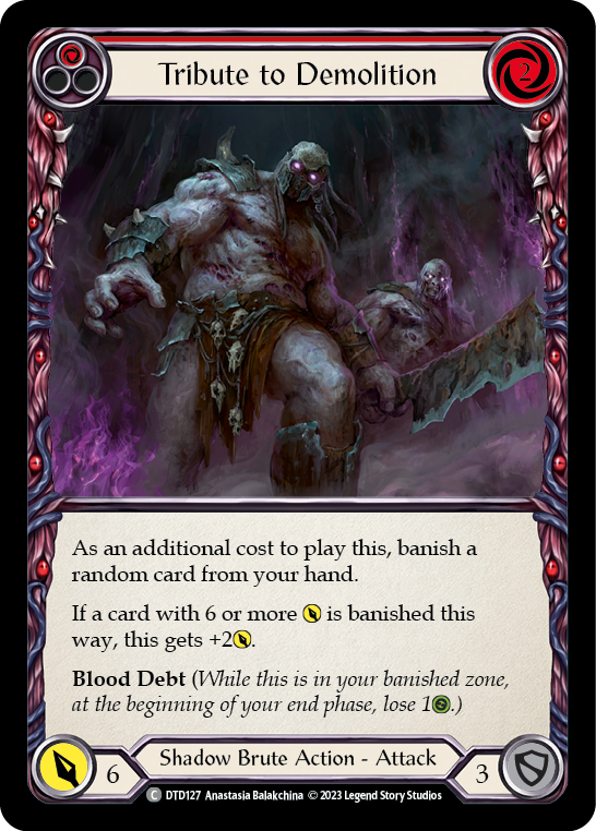 (DTD127) Flesh & Blood TCG Dusk till Dawn Single: Tribute to Demolition (Red) (Rainbow Foil)  Common