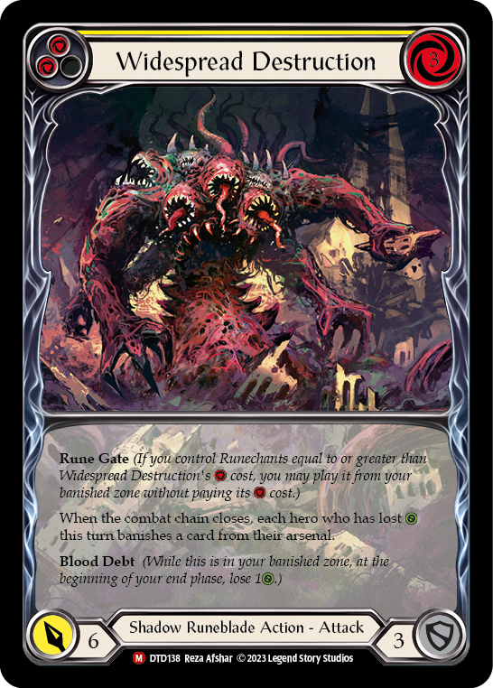 (DTD138) Flesh & Blood TCG Dusk till Dawn Single: Widespread Destruction (Extended Art Rainbow Foil)  Majestic