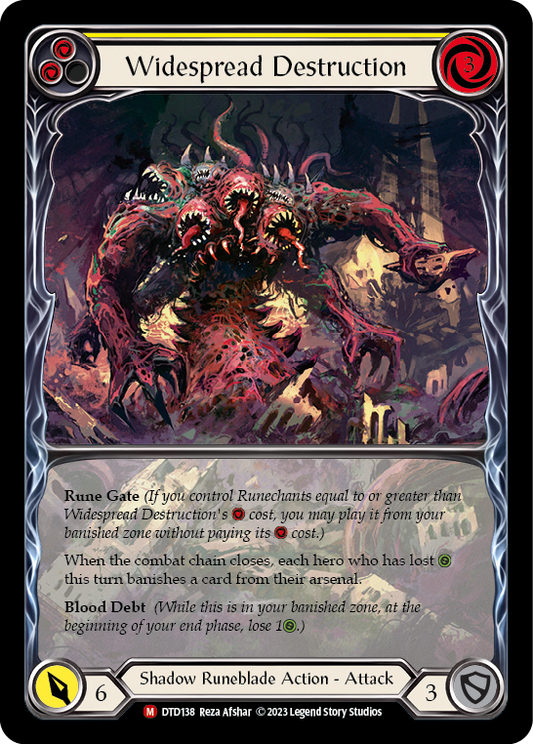 (DTD138) Flesh & Blood TCG Dusk till Dawn Single: Widespread Destruction (Extended Art Rainbow Foil)  Majestic