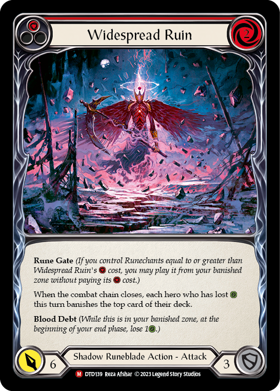 (DTD139) Flesh & Blood TCG Dusk till Dawn Single: Widespread Ruin (Rainbow Foil)  Majestic