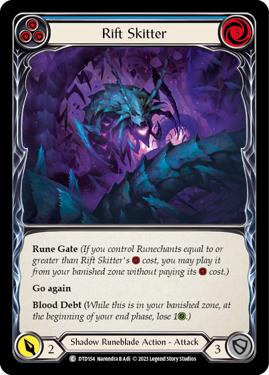 (DTD154) Flesh & Blood TCG Dusk till Dawn Single: Rift Skitter (Blue) (Regular)  Common