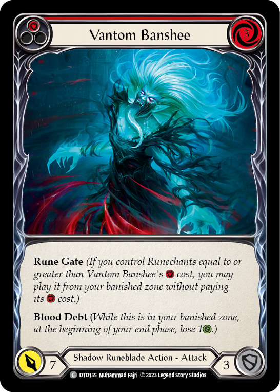 (DTD155) Flesh & Blood TCG Dusk till Dawn Single: Vantom Banshee (Red) (Regular)  Common