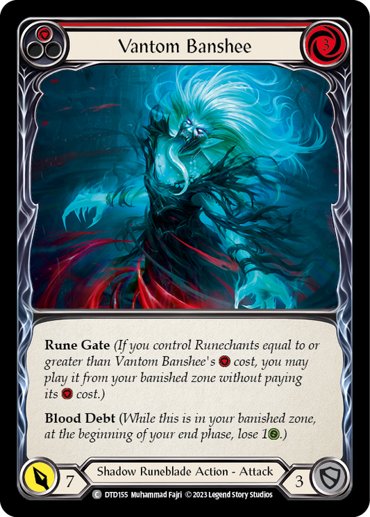 (DTD155) Flesh & Blood TCG Dusk till Dawn Single: Vantom Banshee (Red) (Rainbow Foil)  Common