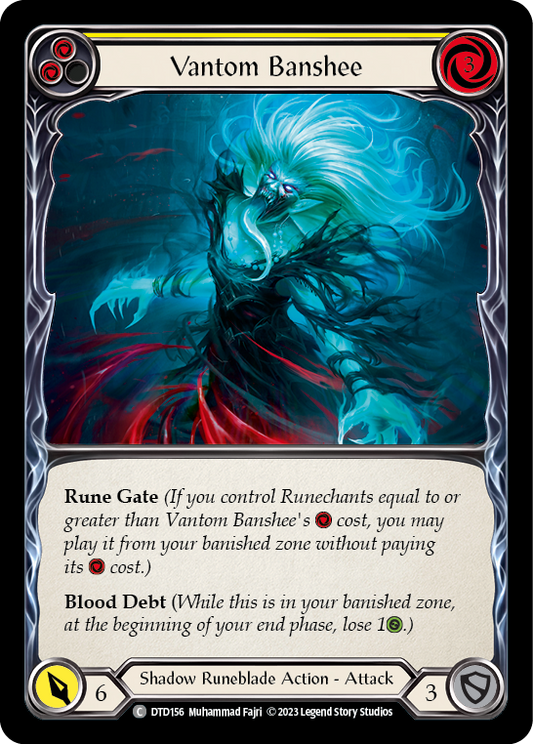 (DTD156) Flesh & Blood TCG Dusk till Dawn Single: Vantom Banshee (Yellow) (Regular)  Common